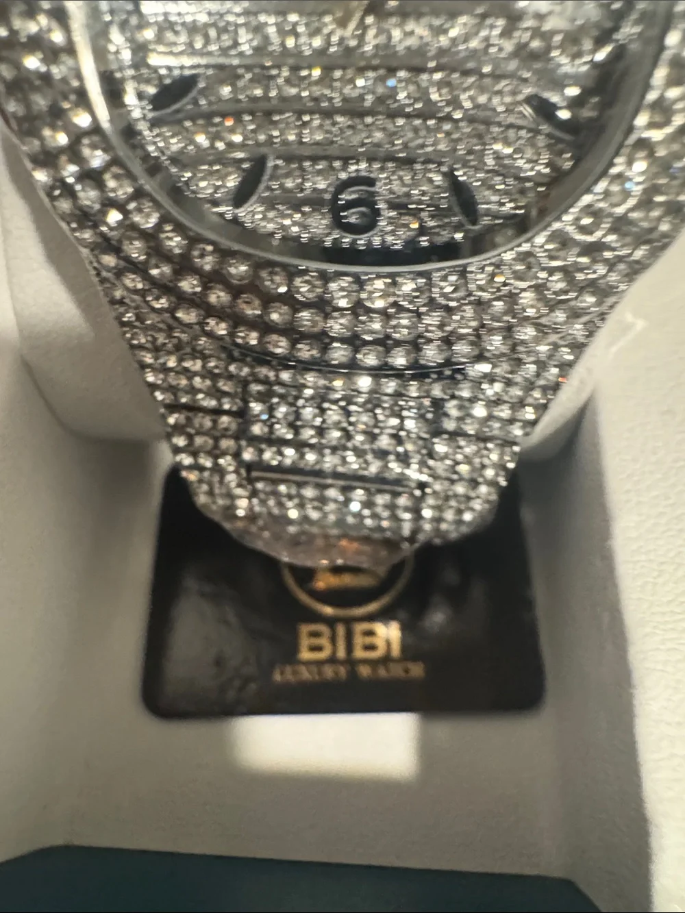 BiBi Silver Crystal Pavé Stainless Steel Watch